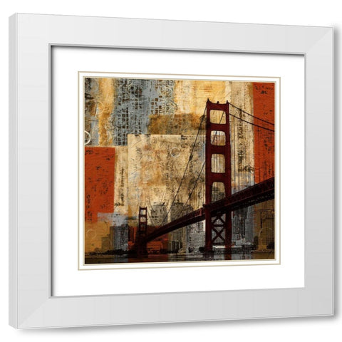 Bay Bridge White Modern Wood Framed Art Print with Double Matting by Craven, Katrina