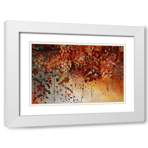 Cascading Leaves White Modern Wood Framed Art Print with Double Matting by Knutsen, Conrad