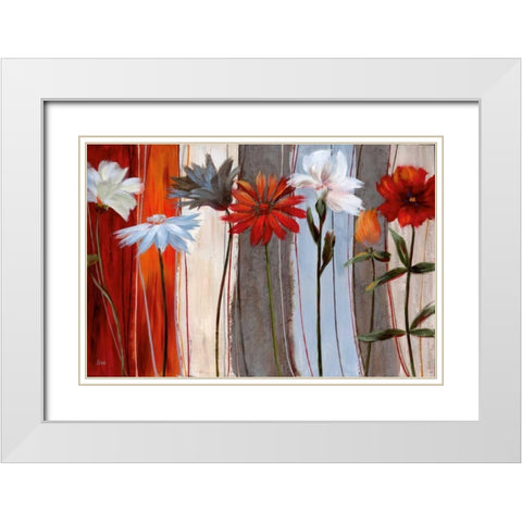 Spring Debut White Modern Wood Framed Art Print with Double Matting by Nan