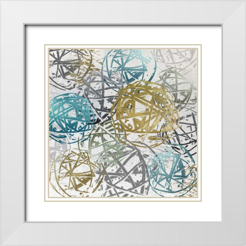 Crazy Circles White Modern Wood Framed Art Print with Double Matting by Craven, Katrina