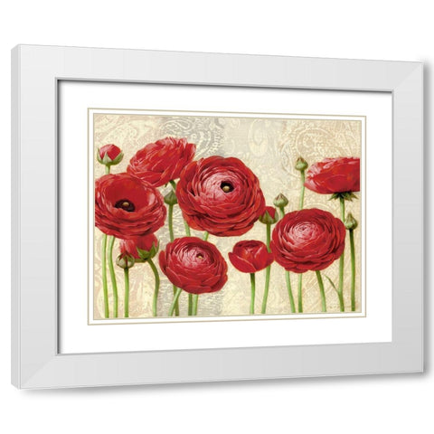 Red Serenity and Lace I White Modern Wood Framed Art Print with Double Matting by Levashov, Igor