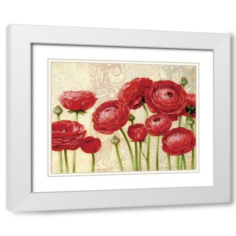 Red Serenity and Lace II White Modern Wood Framed Art Print with Double Matting by Levashov, Igor