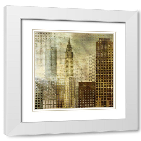 Chrysler Building White Modern Wood Framed Art Print with Double Matting by Craven, Katrina