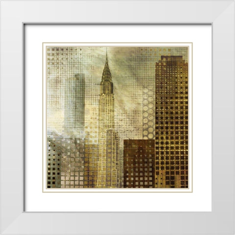Chrysler Building White Modern Wood Framed Art Print with Double Matting by Craven, Katrina