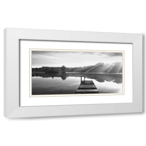 Lake Revisited White Modern Wood Framed Art Print with Double Matting by Weisz, Irene