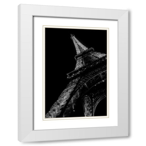 Eiffel Tower White Modern Wood Framed Art Print with Double Matting by Garbeck, George