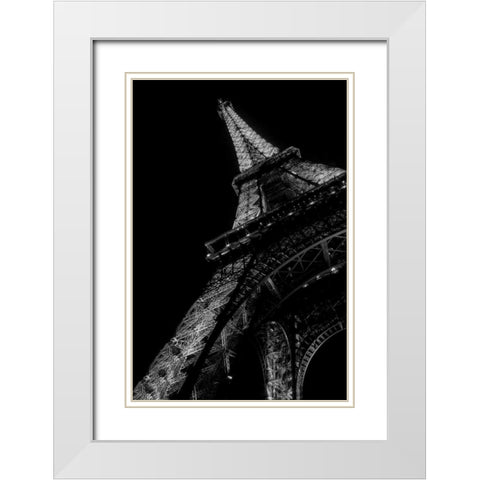 Eiffel Tower White Modern Wood Framed Art Print with Double Matting by Garbeck, George