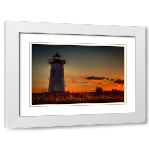 Edgartown Lighthouse White Modern Wood Framed Art Print with Double Matting by Garbeck, George