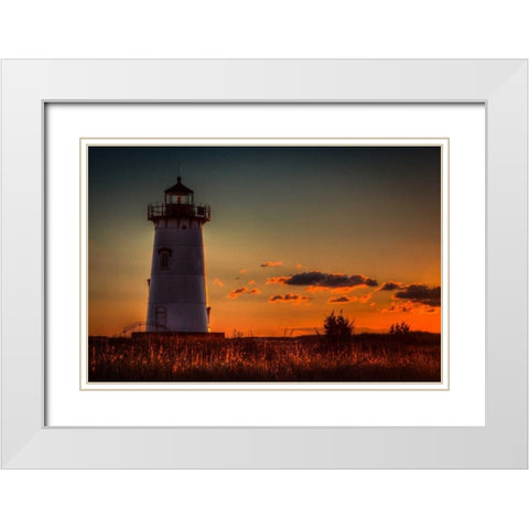 Edgartown Lighthouse White Modern Wood Framed Art Print with Double Matting by Garbeck, George