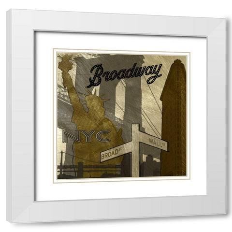 Broadway In Gray White Modern Wood Framed Art Print with Double Matting by Craven, Katrina