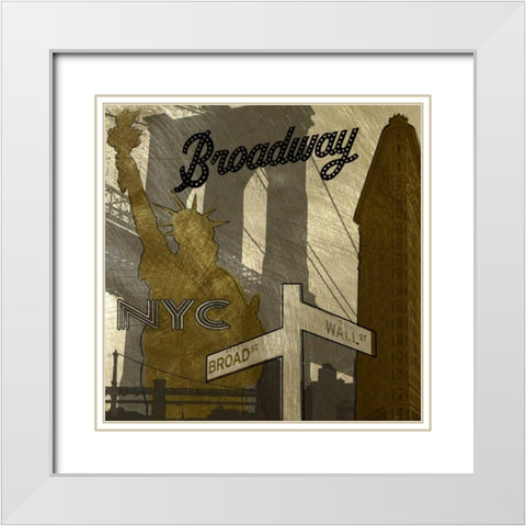Broadway In Gray White Modern Wood Framed Art Print with Double Matting by Craven, Katrina