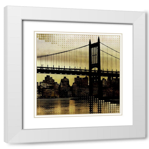 City Metallic In Gold White Modern Wood Framed Art Print with Double Matting by Craven, Katrina