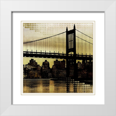 City Metallic In Gold White Modern Wood Framed Art Print with Double Matting by Craven, Katrina