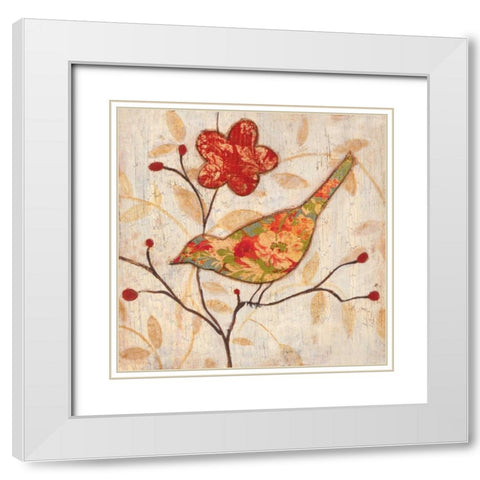 Songbird II White Modern Wood Framed Art Print with Double Matting by Tava Studios