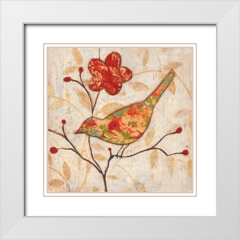 Songbird II White Modern Wood Framed Art Print with Double Matting by Tava Studios