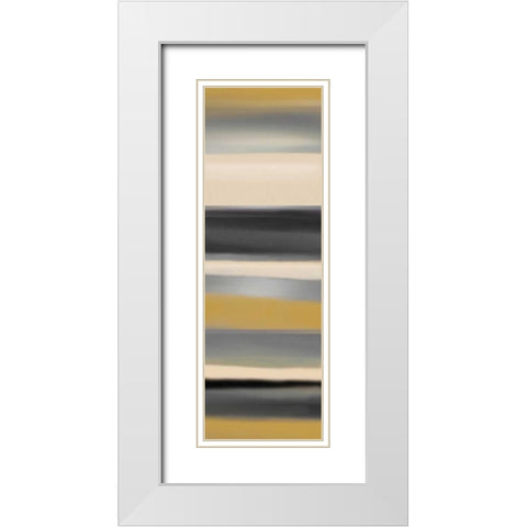 Golden Dawn I White Modern Wood Framed Art Print with Double Matting by Jill, Susan