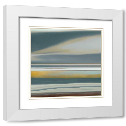 Silver Sea and Brown White Modern Wood Framed Art Print with Double Matting by Jill, Susan