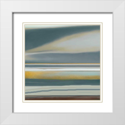 Silver Sea and Brown White Modern Wood Framed Art Print with Double Matting by Jill, Susan