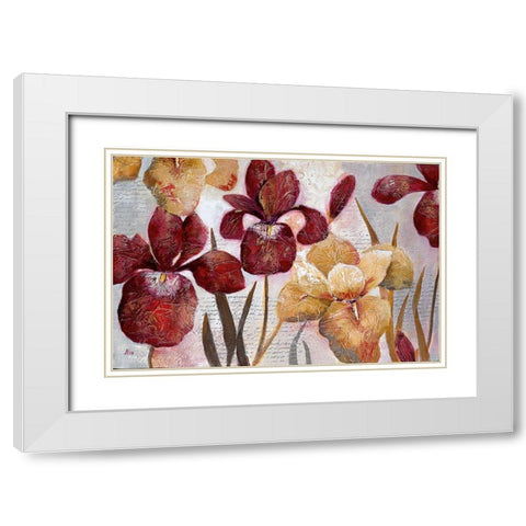 Iris Inspirations White Modern Wood Framed Art Print with Double Matting by Nan