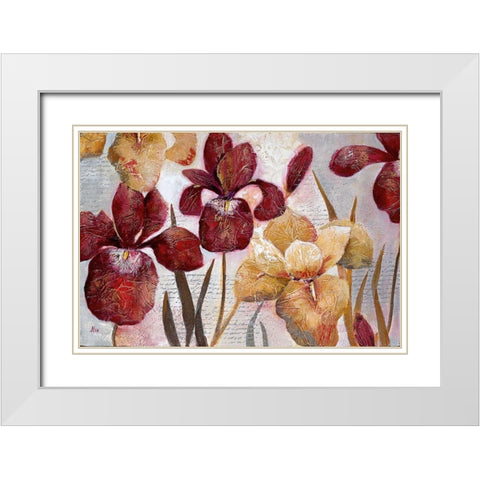 Iris Inspirations White Modern Wood Framed Art Print with Double Matting by Nan