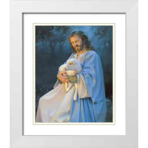I Know My Sheep White Modern Wood Framed Art Print with Double Matting by Lawrence, Kathy