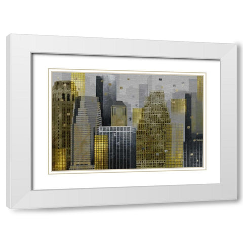 City Facade White Modern Wood Framed Art Print with Double Matting by Craven, Katrina