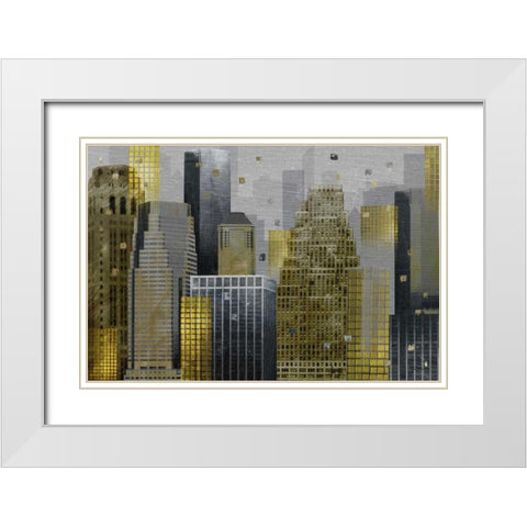 City Facade White Modern Wood Framed Art Print with Double Matting by Craven, Katrina