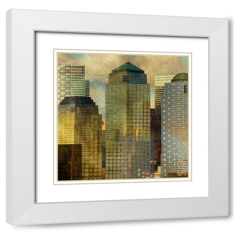 City Segment White Modern Wood Framed Art Print with Double Matting by Craven, Katrina