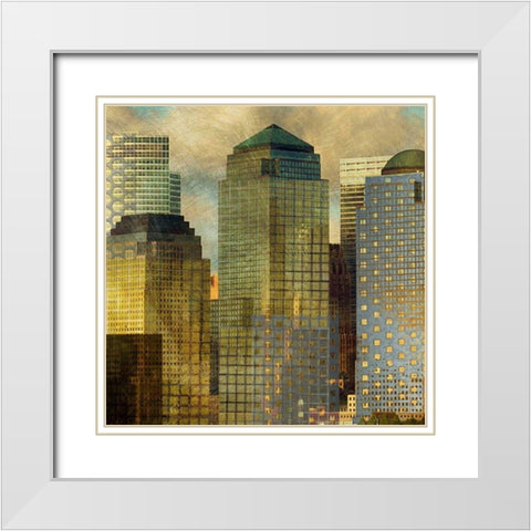 City Segment White Modern Wood Framed Art Print with Double Matting by Craven, Katrina