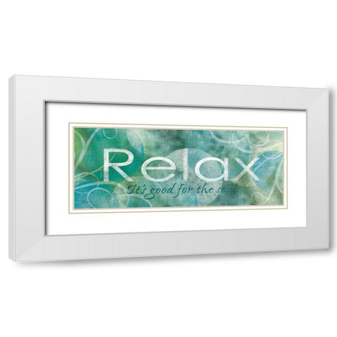 Relax White Modern Wood Framed Art Print with Double Matting by Craven, Katrina