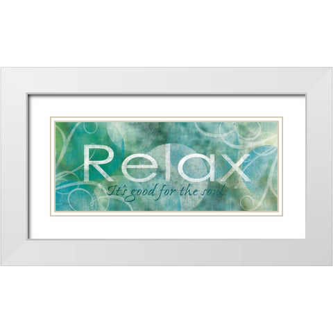 Relax White Modern Wood Framed Art Print with Double Matting by Craven, Katrina