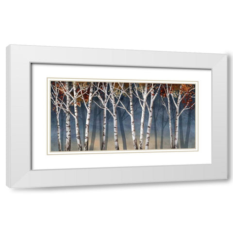 Birch Shadows White Modern Wood Framed Art Print with Double Matting by Knutsen, Conrad