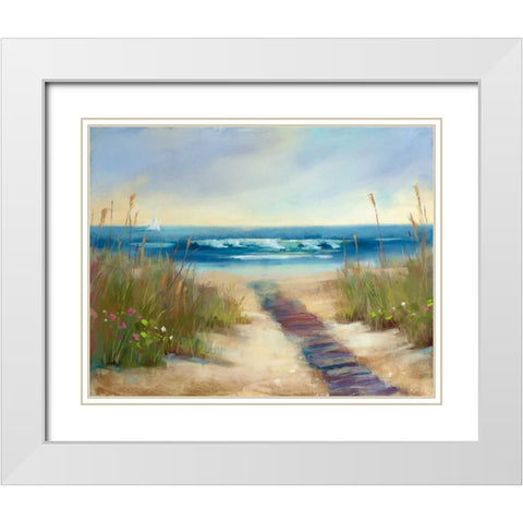 Serenity II White Modern Wood Framed Art Print with Double Matting by Margulis, Karen