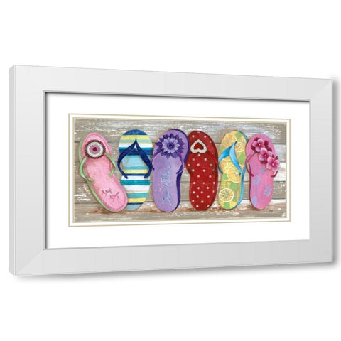 Beach Bum I White Modern Wood Framed Art Print with Double Matting by Tava Studios