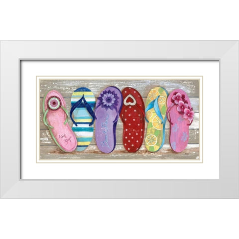 Beach Bum I White Modern Wood Framed Art Print with Double Matting by Tava Studios