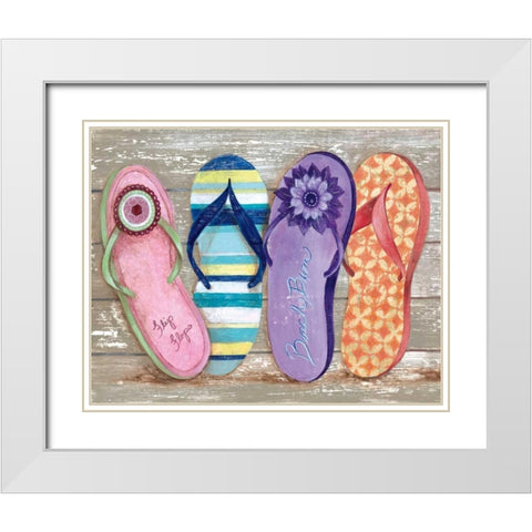 Beach Bum II White Modern Wood Framed Art Print with Double Matting by Tava Studios