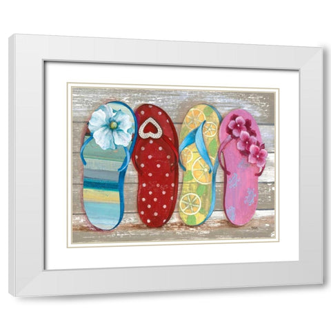 Beach Bum III White Modern Wood Framed Art Print with Double Matting by Tava Studios