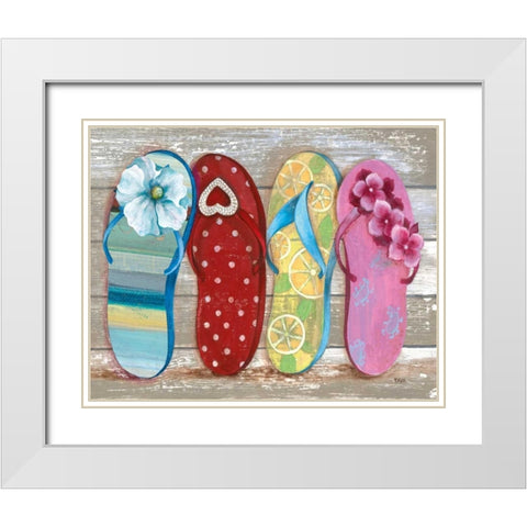 Beach Bum III White Modern Wood Framed Art Print with Double Matting by Tava Studios