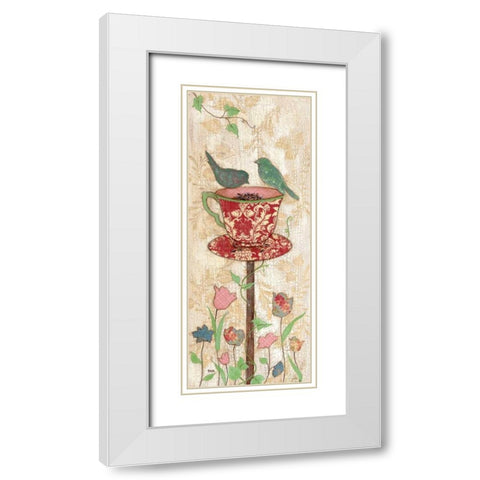 Garden Party I White Modern Wood Framed Art Print with Double Matting by Tava Studios
