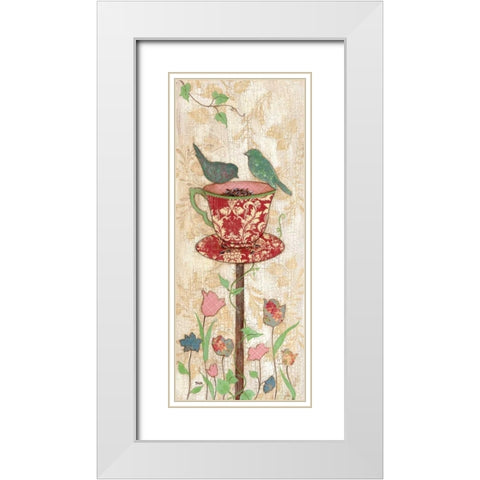 Garden Party I White Modern Wood Framed Art Print with Double Matting by Tava Studios