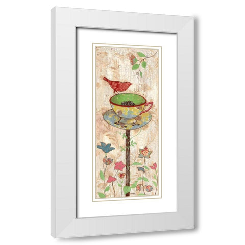 Garden Party II White Modern Wood Framed Art Print with Double Matting by Tava Studios