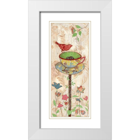 Garden Party II White Modern Wood Framed Art Print with Double Matting by Tava Studios