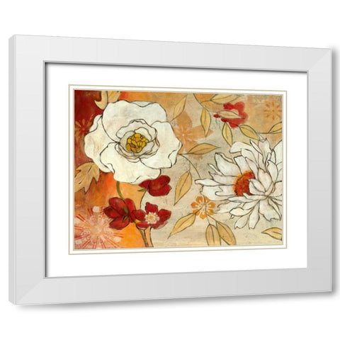 Lush Crimson I White Modern Wood Framed Art Print with Double Matting by Robinson, Carol