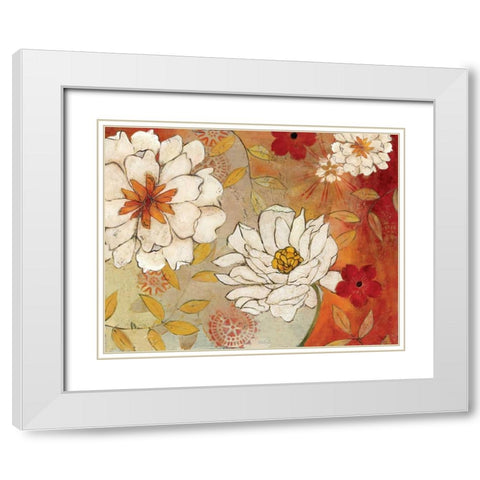 Lush Crimson II White Modern Wood Framed Art Print with Double Matting by Robinson, Carol