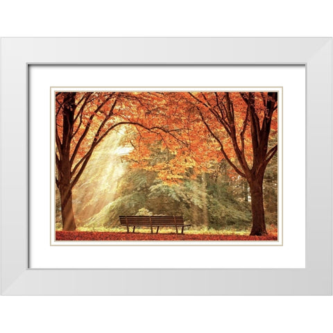 Sun Never Set White Modern Wood Framed Art Print with Double Matting by Van de Goor, Lars