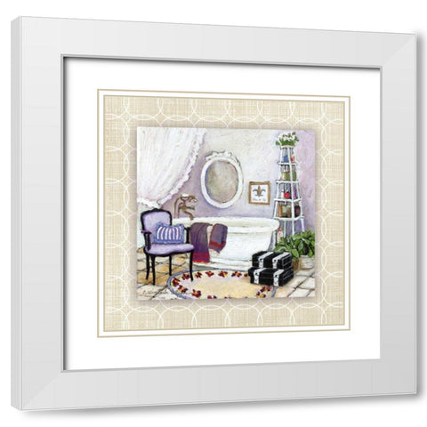 Lavender Scented White Modern Wood Framed Art Print with Double Matting by Olson, Charlene