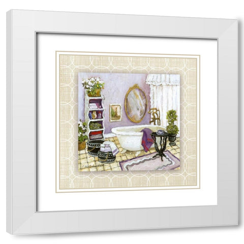 Lavender Scented White Modern Wood Framed Art Print with Double Matting by Olson, Charlene