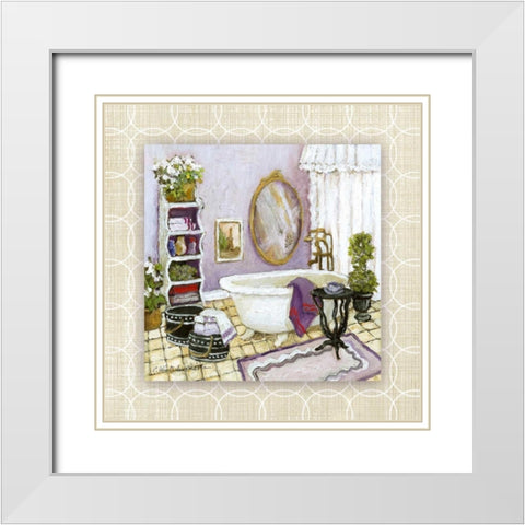 Lavender Scented White Modern Wood Framed Art Print with Double Matting by Olson, Charlene