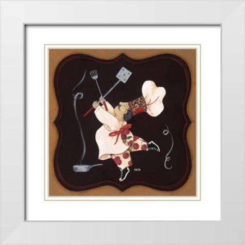 In Short Order II White Modern Wood Framed Art Print with Double Matting by Tava Studios