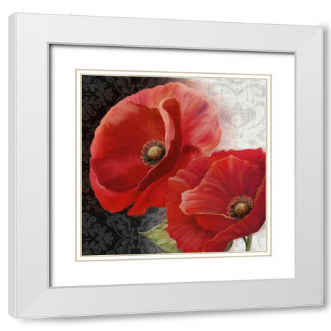 Poppy Perfection II White Modern Wood Framed Art Print with Double Matting by Knutsen, Conrad